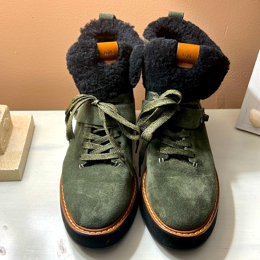 Coach turn lock Moto boots